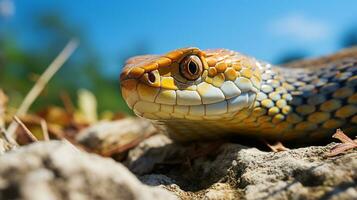 ai generato serpente nel il campo foto