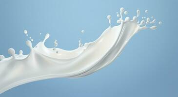 ai generato bianca latte spruzzo isolato su sfondo, liquido o Yogurt spruzzata, 3d illustrazione. generativo ai foto