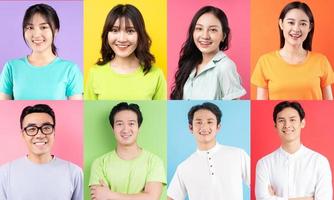 collage di foto di giovani asiatici allegri