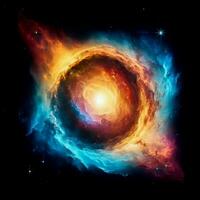 ai generato colorato spazio galassia nube nebulosa. stary notte cosmo. universo scienza astronomia sfondo. foto