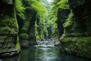 ai generato un' bellissimo canyon. ai generato foto