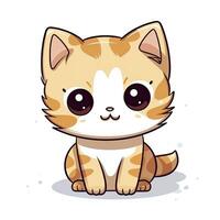 ai generato carino kawaii gatto clipart icona bianca sfondo. ai generato foto