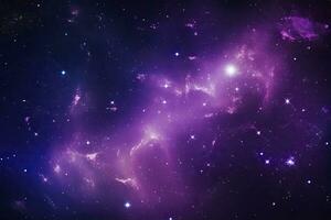 ai generato viola galassia spazio stelle nel esterno spazio. ai generato foto