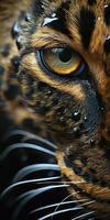 ai generato leopardo macro fotografia. ai generato foto