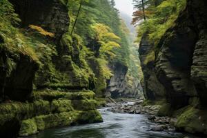 ai generato un' bellissimo canyon. ai generato foto