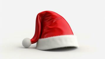 ai generato festivo e giocoso 3d Santa Claus cappello disegno, perfettamente isolato su bianca foto