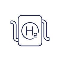 idrogeno energia sistema icona, h2 energia fonte linea vettore foto