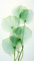 ai generato trasparente loto le foglie modello isolato sfondo creato con generativo ai foto