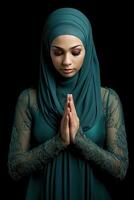 ai generato donna preghiere foto