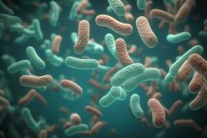 ai generato escherichia coli colonia batteri visita medica. creare ai foto