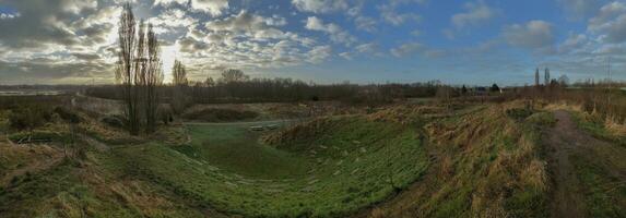 panorama Visualizza al di sopra di genbrugse meersen nel gentbrugge ,vicino Gand, Belgio. foto