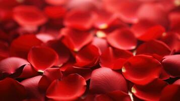 ai generato rosso rosa petali con copia spazio. semplice ancora elegante opzione per San Valentino giorno foto
