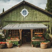 ai generato rustico fascino esplorando il campagna azienda agricola negozio foto