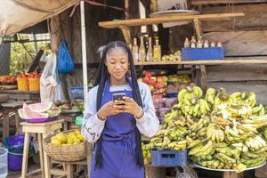 bellissimo mercato donna operativo sua mobile Telefono foto