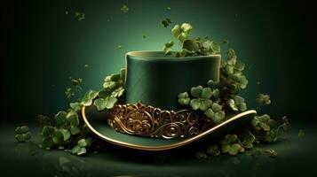 ai generato elegante verde fata cappello per st. Patrick giorno. foto