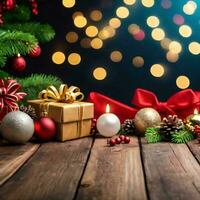 ai generato Natale o nuovo anno bandiera sfondo foto