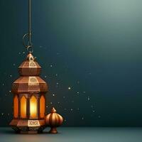 eid mubarak e Ramadan kareem saluti con islamico lanterna e moschea. eid al Fitr sfondo. eid al Fitr sfondo di finestra concetto di ai generato foto