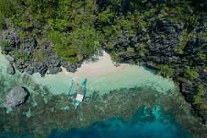 aereo Visualizza di un' tipico filippino barca foto