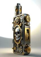 ai generato Vape cranio steampunk stile illustrazione foto