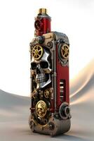 ai generato Vape cranio steampunk stile illustrazione foto