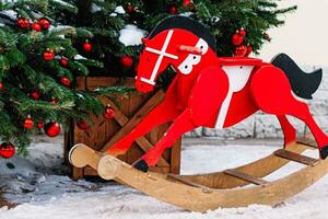 Natale decorazioni su veranda di Casa. foto