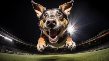 ai generato foto di un elegante cane partecipando nel un' canino agilità. generativo ai