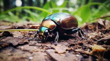 ai generato foto di giugno insetto su un' terra. generativo ai