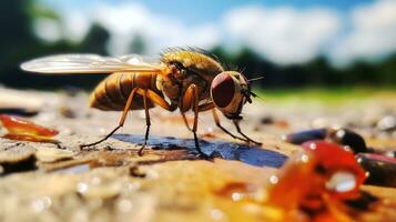 ai generato foto di frutta volare su un' terra. generativo ai