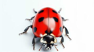 ai generato foto di coccinella isolato su bianca sfondo. generativo ai