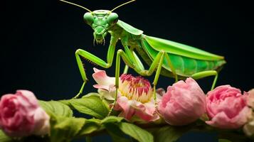 ai generato fiore mantide isolato su bianca sfondo. generativo ai foto