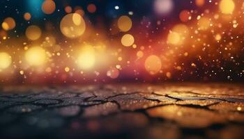 ai generato astratto sfondo con bokeh luci e sfocato sfondo foto