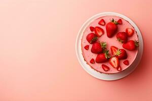 ai generato fragola torta sfondo foto