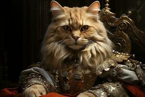 ai generato incantata gatto regno realistico foto di un' regale felino generativo ai