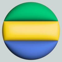 3d bandiera di Gabon su cerchio foto