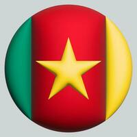 3d bandiera di camerun su cerchio foto