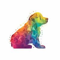 ai generato abbozzato logo con cane nel arcobaleno su un' bianca sfondo. generativo ai foto