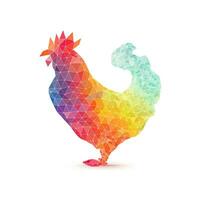 ai generato abbozzato logo con pollo nel arcobaleno su un' bianca sfondo. generativo ai foto