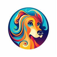 ai generato psichedelico arte logo di un' cane. generativo ai foto