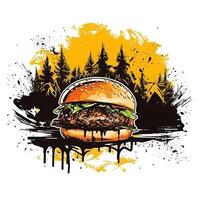 ai generato grunge hamburger logo. generativo ai foto