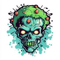 ai generato un' comico zombie logo. generativo ai foto