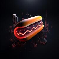 ai generato 3d logo con un' hot dog con geometrico forme. generativo ai foto