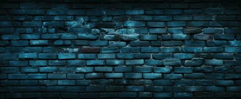 ai generato buio mattoni calcestruzzo parete sfondo con blu cielo foto