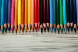 ai generato matita spettro un' mescolare di scuola matite nel vario colori foto