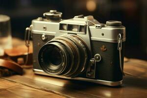ai generato classico clic Vintage ▾ stile foto prese con un vecchio retrò telecamera