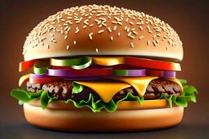ai generato un' Hamburger è mostrato nel Questo Immagine foto