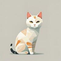 ai generato vettore illustrazione di un' carino gatto nel un' poligonale stile. generativo ai foto