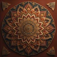 ai generato mandala modello. Vintage ▾ decorativo elementi. mano disegnato orientale sfondo. ai generativo foto