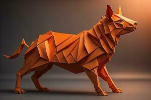 ai generato carta origami animale isolato su solido colore sfondo. ai generativo foto
