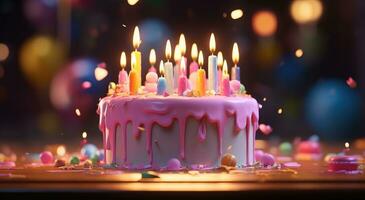 ai generato parecchi candele siamo ardente su un' compleanno torta foto