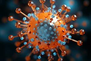 ai generato un Immagine di un' virus contenente un' ramoscello e ago foto